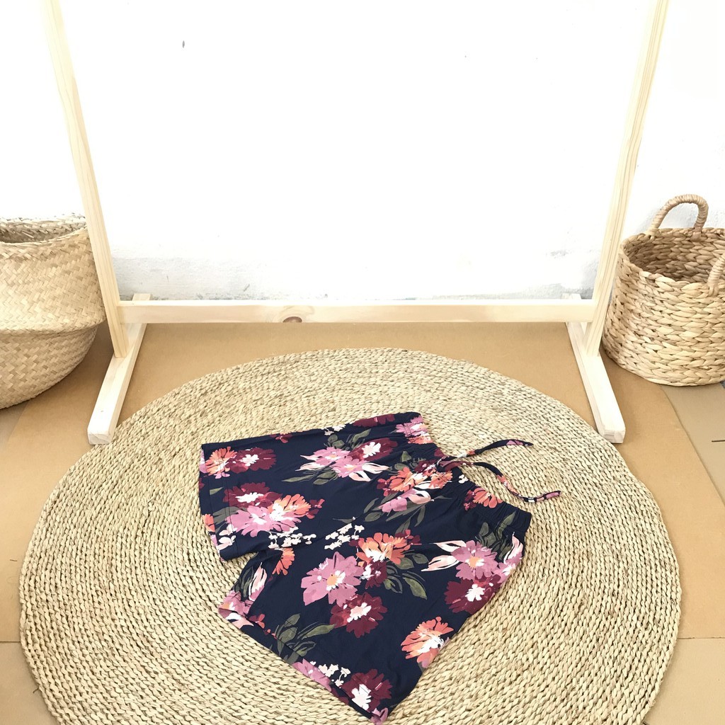 Quần đùi nữ KABI quần short ngắn thun cotton mặc nhà mặc ngủ hoa văn không túi thoáng mát dễ thương | BigBuy360 - bigbuy360.vn