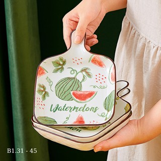 Chén dĩa sứ đẹp họa tiết dưa hấu phong cách Hàn Quốc -  đồ dùng phòng bếp xinh xắn - bát đĩa họa tiết hoa quả