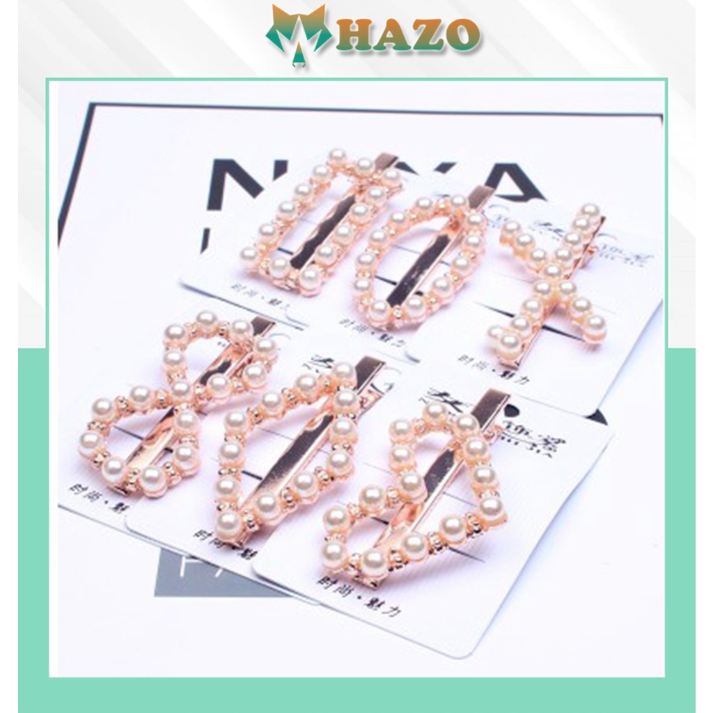 Kẹp Tóc Tóc Nữ Đính Ngọc Nhân Tạo Thời Trang Hàn Quốc Dễ Thương - Hazo