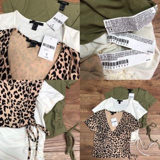 Áo thun cổ tim F21 CỘT EO