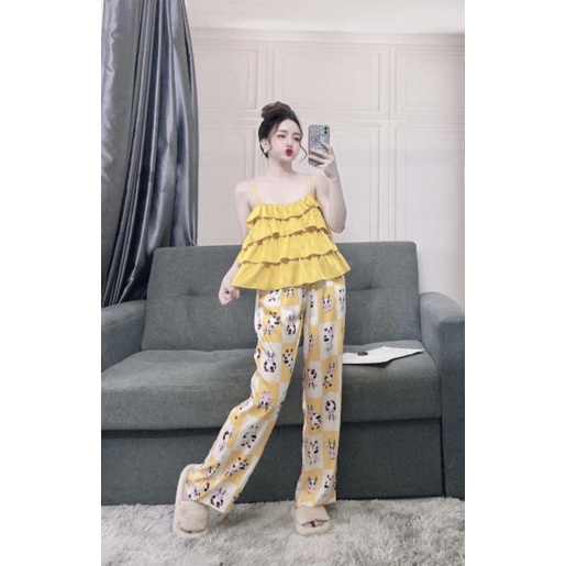 [ Cập nhât màu mới] Bộ lụa hai dây họa tiêt xinh xắn | BigBuy360 - bigbuy360.vn