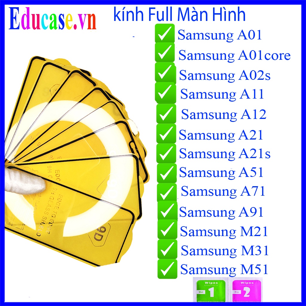 Kính cường lực Samsung A51/A71/A01/ A11/A12/ A21/ A21S/ M21/M31/M91/ M51/ A01 CORE/ A02S Full màn hình , Taiyoshop5