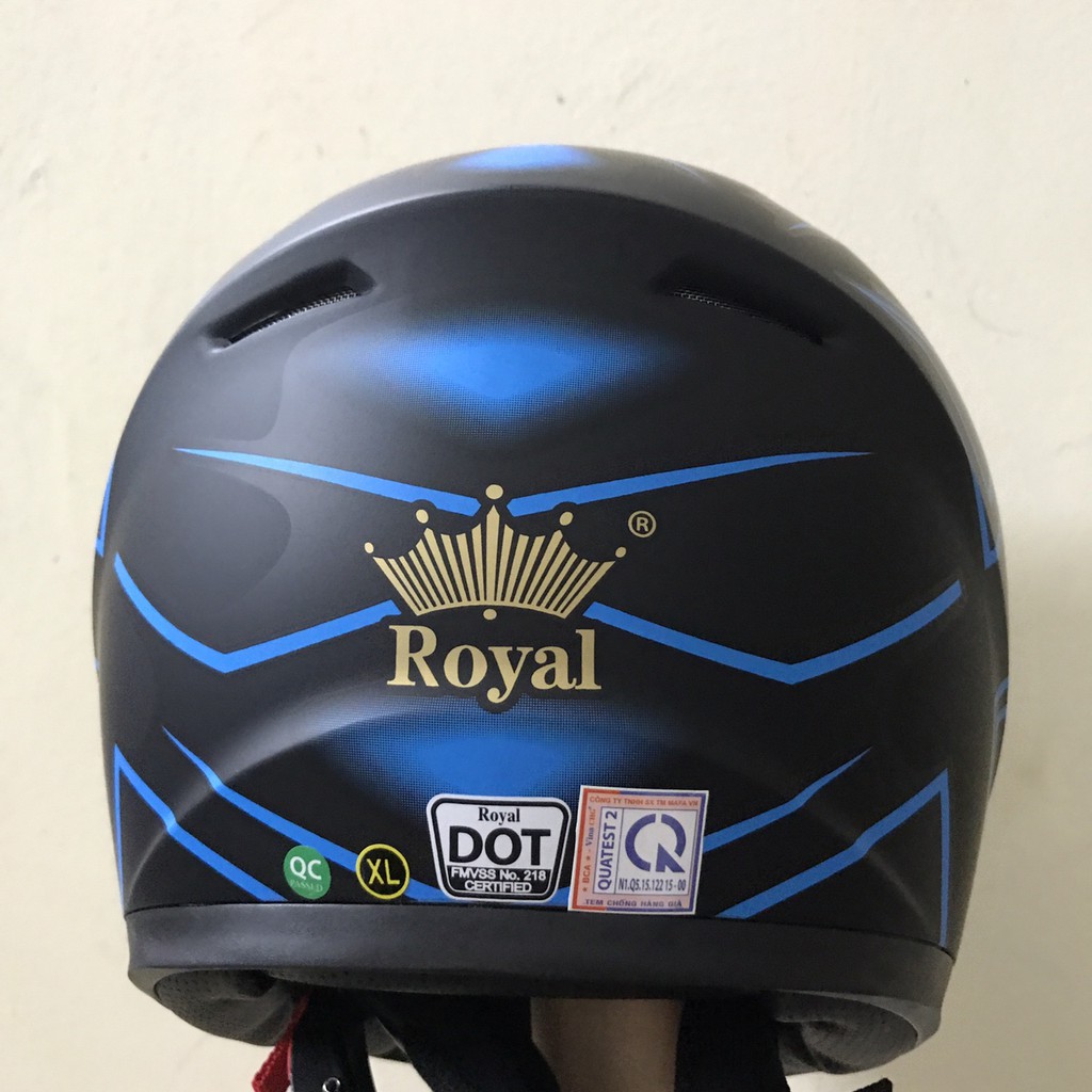 Mũ bảo hiểm royal M136 tem V25 xanh dương