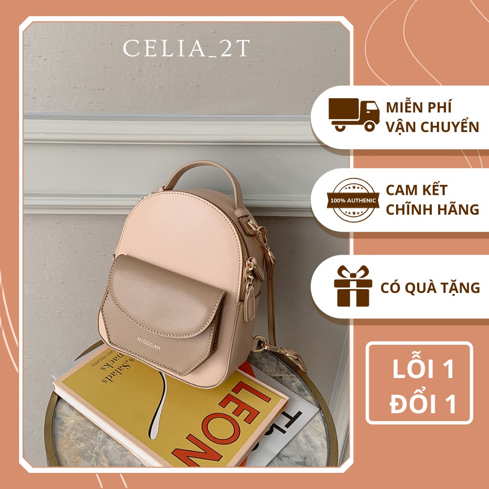Balo nữ mini thời trang MICOCAH phối màu Vintage da cao cấp cực đẹp MSP: CT23