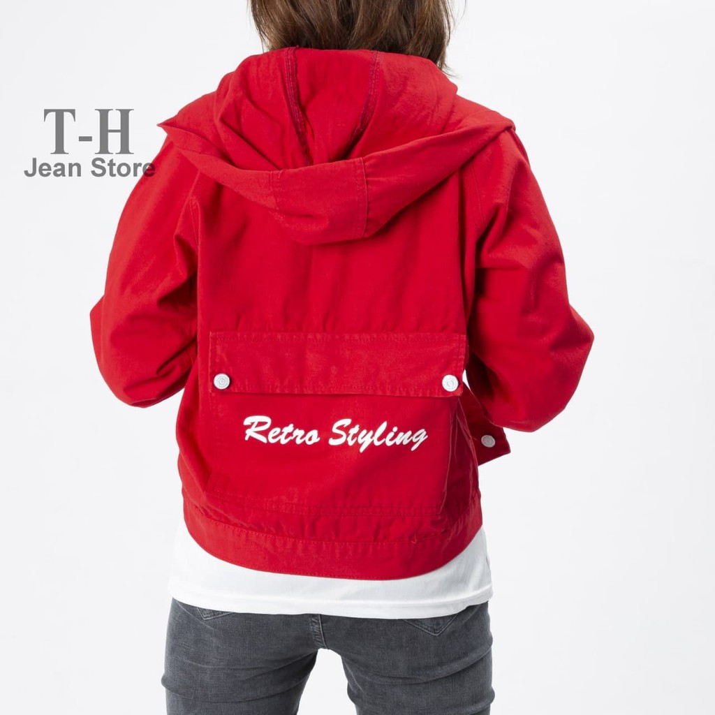 Áo khoác kaki nữ có mũ phối chữ Restro Styling, áo khoác nữ nhiều màu thời trang năng động AKG1 Lisashop101 | BigBuy360 - bigbuy360.vn