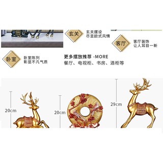 Tượng đôi con hươu vàng gốm sứ
