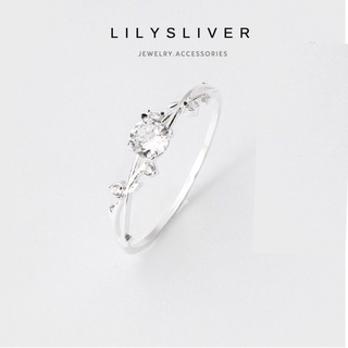 Nhẫn bạc hoa hồng chất liệu bạc ta - Lily