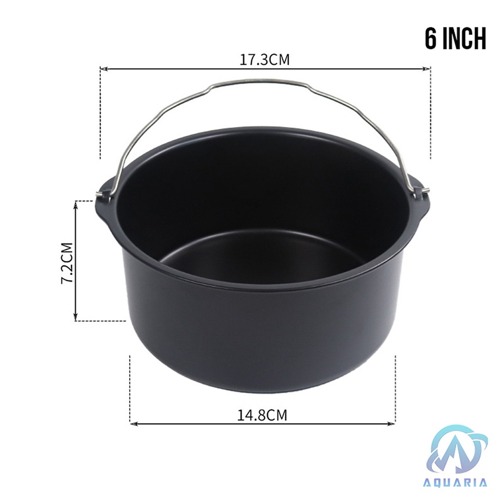 Khuôn Làm Bánh Khuôn Tròn Chống Dính Đế Liền Có Quai Xách Cho Nồi Chiên Không Dầu Làm Bánh Bông Lan 6-7-8inch