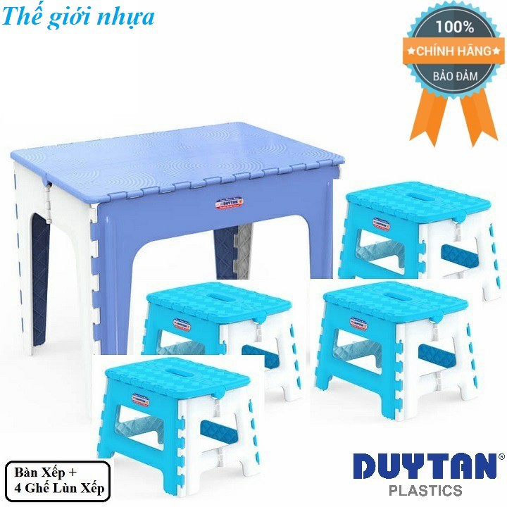 Combo Bàn Xếp Duy Tân 65 x 45 x 50 cm No.947 và Bốn Ghế Lùn Xếp Duy Tân 29.6 x 24 x 21.4 cm No.944 | BigBuy360 - bigbuy360.vn