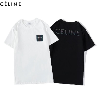 Áo Thun Cotton Ngắn Tay In Chữ Celine Thời Trang Cho Nam Nữ