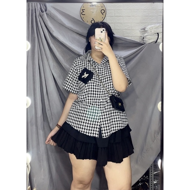 [Mã SKAMFSW175 giảm 10K đơn 50K] Áo sơmi nữ hoạ tiết bigsize từ 65 đến 90kg (ảnh mẫu chụp tại shop) | BigBuy360 - bigbuy360.vn