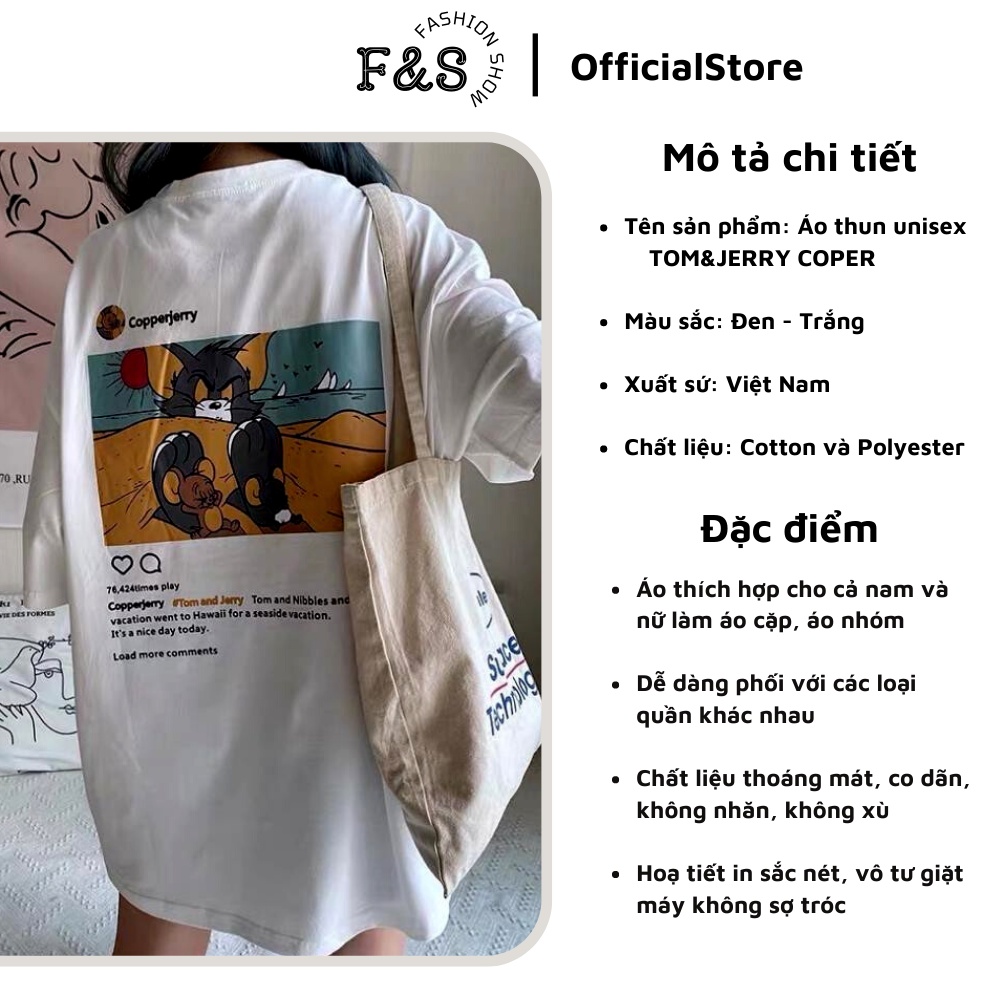 Áo thun tay lỡ unisex form rộng COOPER- Áo phông F&S nam nữ, cặp đôi phong cách hàn quốc