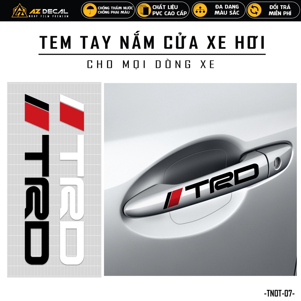 Decal Dán Tay Nắm Cửa Xe Hơi Mẫu TRD | TNOT-07 | Tem Dán Xe Ô Tô Oto Chống Nước Bền Màu