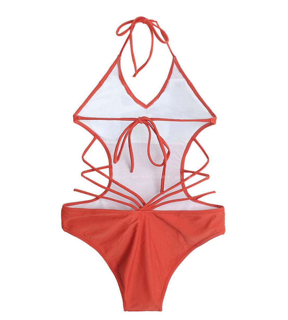 Phiên bản Hàn Quốc của bộ bikini một mảnh màu cam đen ngực nhỏ, áo tắm một mảnh mới, thắt lưng che bụng, áo tắm suối nước nóng mỏng