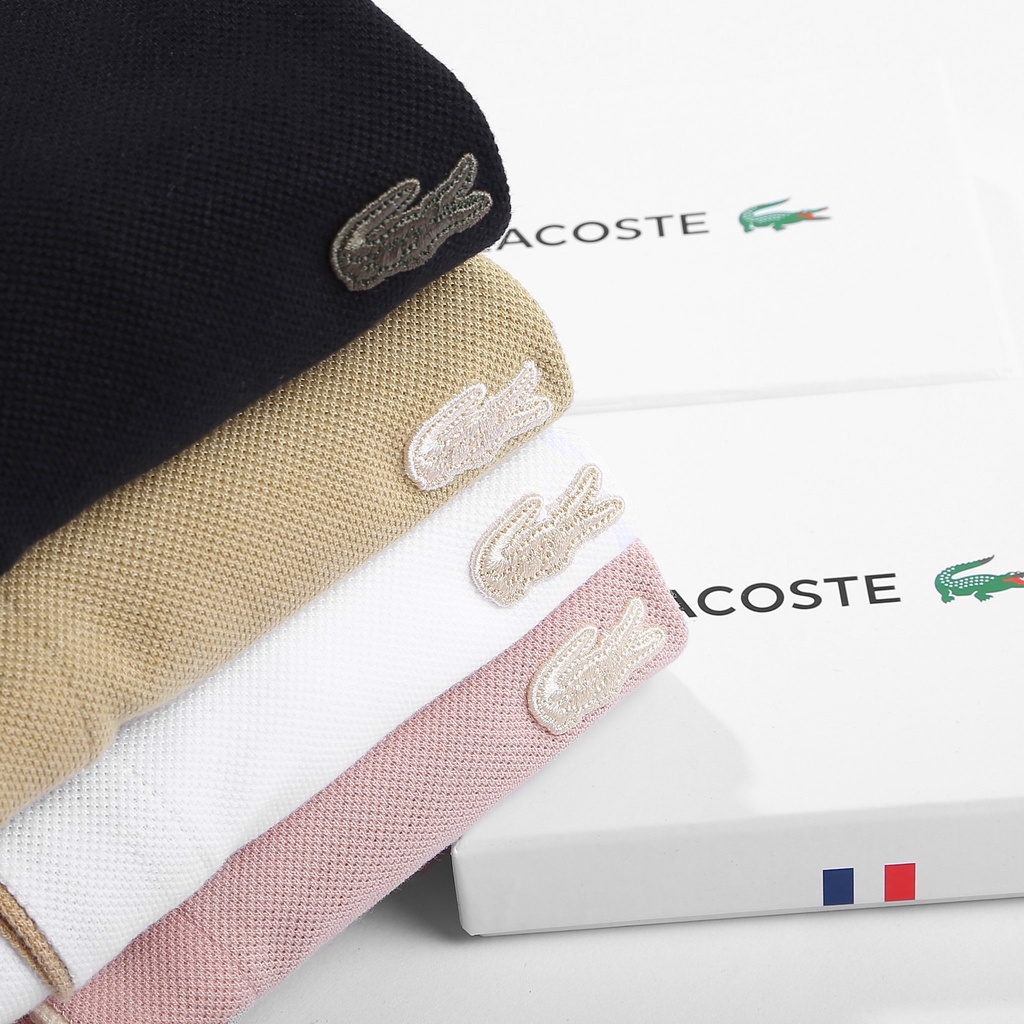 Áo Thun Nam Regular POLO LACOSTE TRƠN VIỀN LOGO VÀNG vải cá sấu logo thêu dáng dài cực đẹp 4 màu hàng xuất xịn