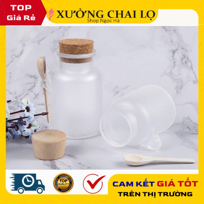 Hủ Nhựa Mờ Kèm Muỗng Gỗ 100ml/200ml Đựng Mask, Bột, Mỹ Phẩm