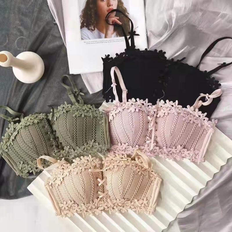 Áo Lót Nữ Ren Nâng Ngực Viền Hoa Rút Dây Tạo Khe Quyến Rũ AN945