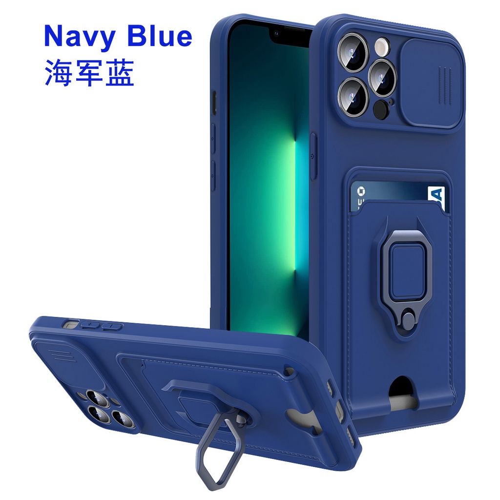Ốp Điện Thoại Chống Sốc Có Ngăn Đựng Thẻ Đa Năng Cho iPhone 13 11 12 Pro Max XS XR 8Plus