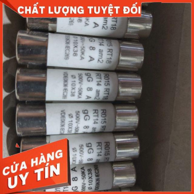 Cầu chì sứ 8A 10x38 giâ 10 con
