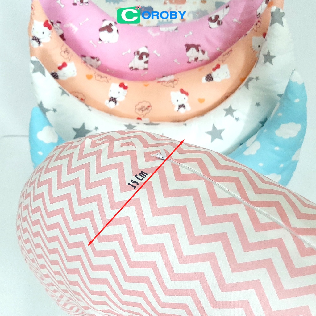 Gối Ôm cho Bé hình ánh trăng ngộ nghĩnh cực đáng yêu 2 lớp chất liệu Cotton siêu mát kèm gối lõm êm ái mềm mịn