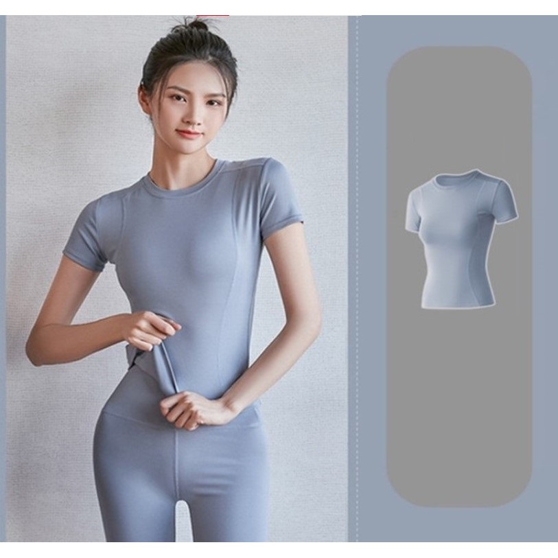 Áo thun body tập Gym Yoga Aerobic nữ Cool Sport vải thun lạnh cao cấp, co giãn tốt, mặc ôm dáng, fit người