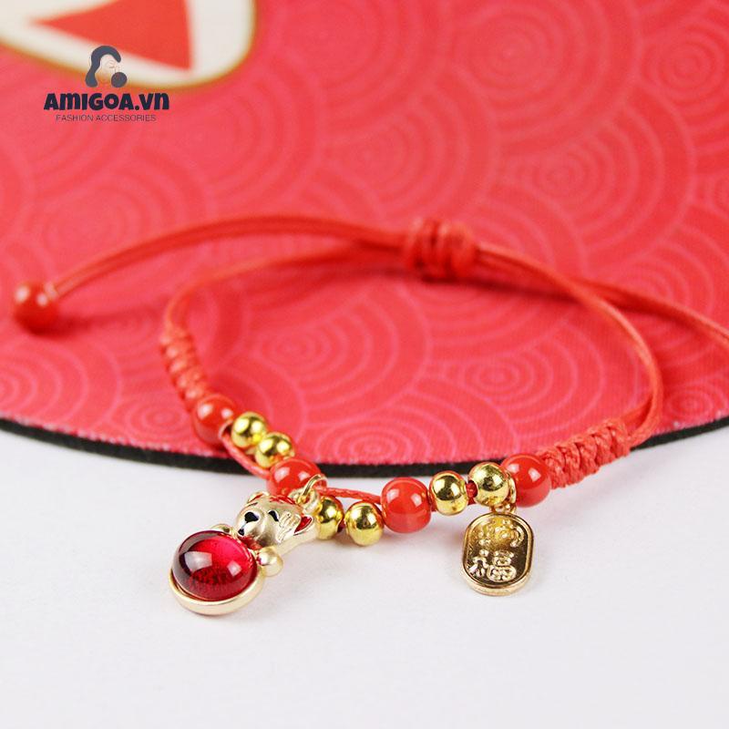 Vòng Tay Trang Sức Bằng Sứ Hình Hổ Nhỏ Phong Cách Giáng Sinh Mới 2022 Dành Cho Bạn Gái/ Học Sinh