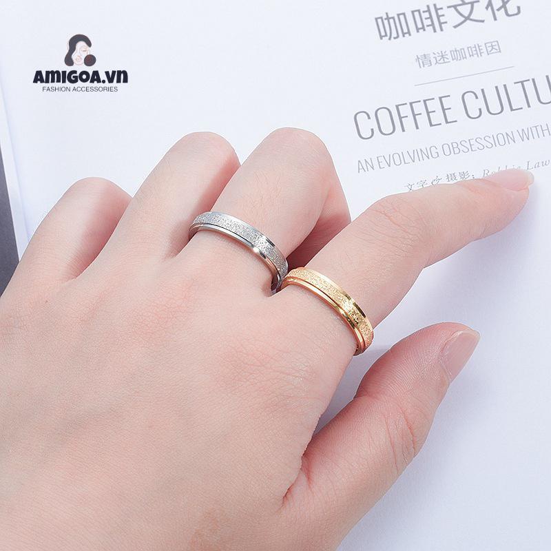 ✨✨Nhẫn nam nữ, nhẫn trơn thép titan không gỉ, thời trang cá tính cực ngầu