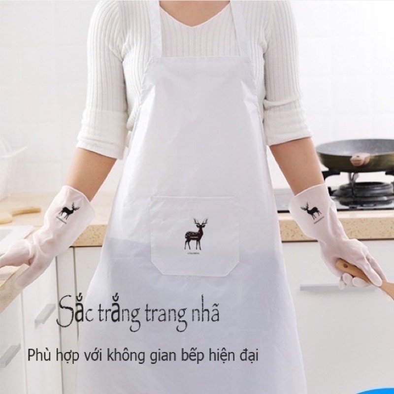 Tạp Dề Con Hươu Chống Bám Bẩn Không Thấm Nước Siêu Bền