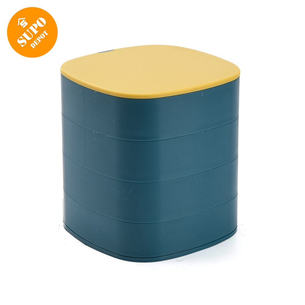 SUPO DEPOT - Hộp Đựng Trang Sức Để Bàn Có Gương 4 Tầng