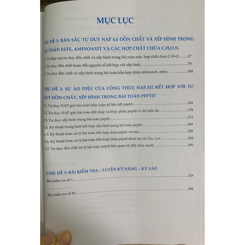 Sách - Tư Duy Hóa Học Nap 4.0 Giải Bài Toán Điểm 8-9-10 ( Hữu Cơ)