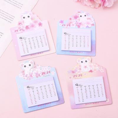 Lịch để bàn mini mèo hoa anh đào động vật cô gái L7