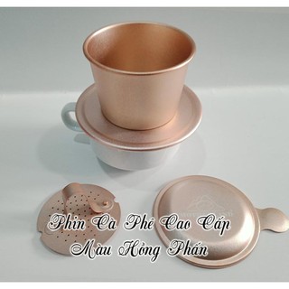 Phin cà phê màu hồng be - Phin nhôm anode không logo