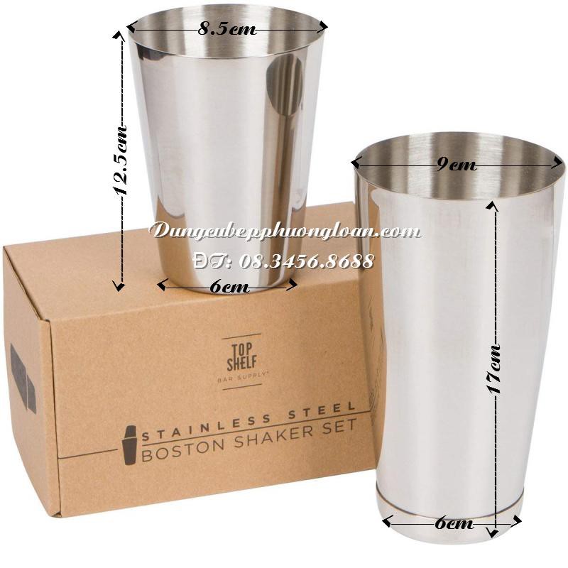 Bình lắc 2 mảnh Cocktail BOSTON SHAKER Inox 850ml