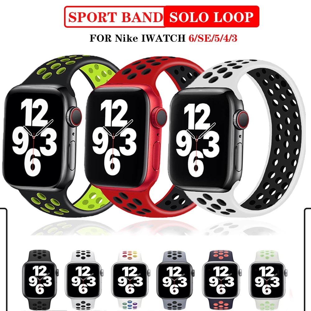 Dây Đeo Bằng Silicone Thoáng Khí Cho Đồng Hồ Thông Minh Apple Watch Series 6 Se 5 4 3 44mm 40mm 38mm 42mm