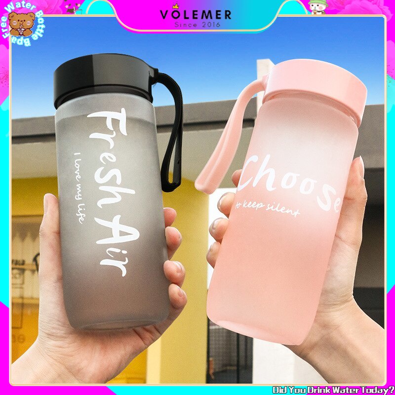 Bình Nước Thể Thao Bằng Nhựa Mặt Nhám Chống Rơi Không Chứa BPA Dung Tích 600Ml Dành Cho Trẻ Em