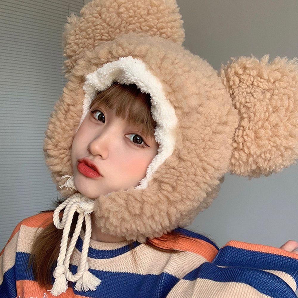 JARRED Mũ Trùm Đầu Giữ Ấm Họa Tiết Hoạt Hình Dễ Thương Cho Nữ