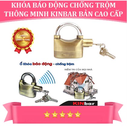 Khóa chống trộm xe, Khóa Báo Động Chống Trộm Thông Minh Kinbar Bản Cao Cấp- Báo còi tự động khi có trộm