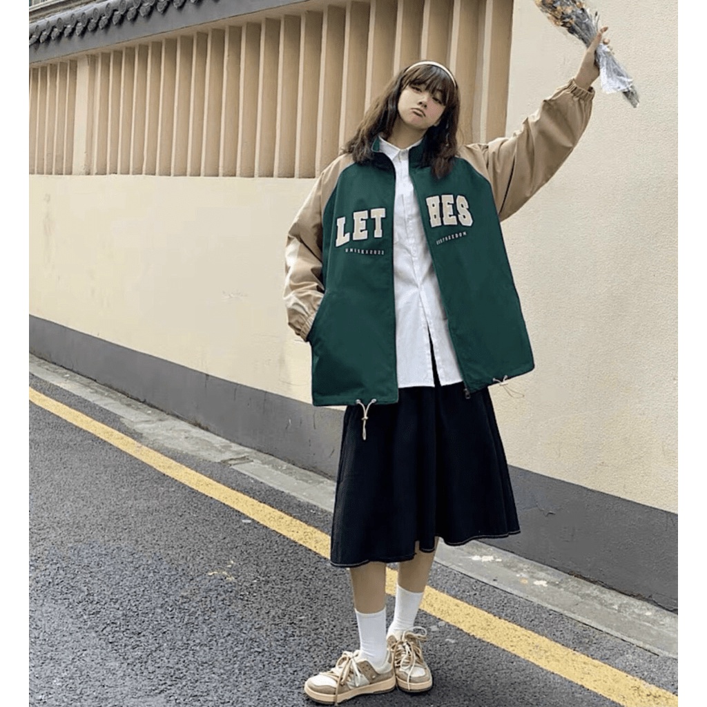 Áo khoác dù 2 lớp dài rộng y hình thời trang y hình LETHES siêu đẹp dành cho các bạn trẻ KME FASHION