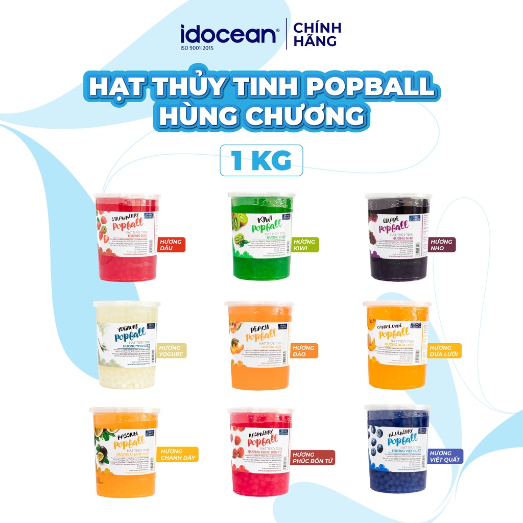 Hạt Thủy Tinh Hùng Chương Hương Trái Cây 1KG - Topping tuyệt hảo cho thức uống - Chính Hãng