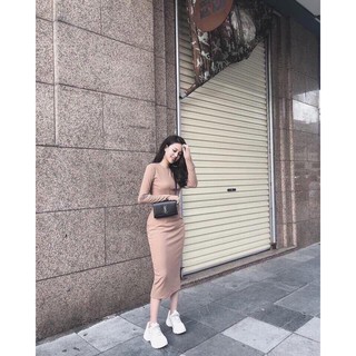 Váy body nữ đẹp 💖FREESHIP💖Váy nữ len tăm dài tay thời trang nữ Hàn Quốc