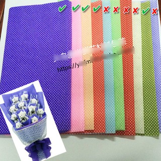 10 Tờ Giấy Lụa Gói Hoa Gói Quà Họa Tiết Chấm Bi Nhiều Màu Giấy Gói Hoa Tươi