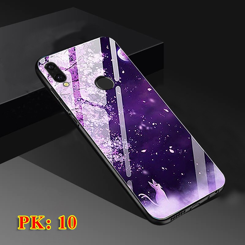 [Freeship] Ốp lưng Huawei nova 3i, Y9 2019 in hoa mặt kính chống trầy xước, case op dien thoai