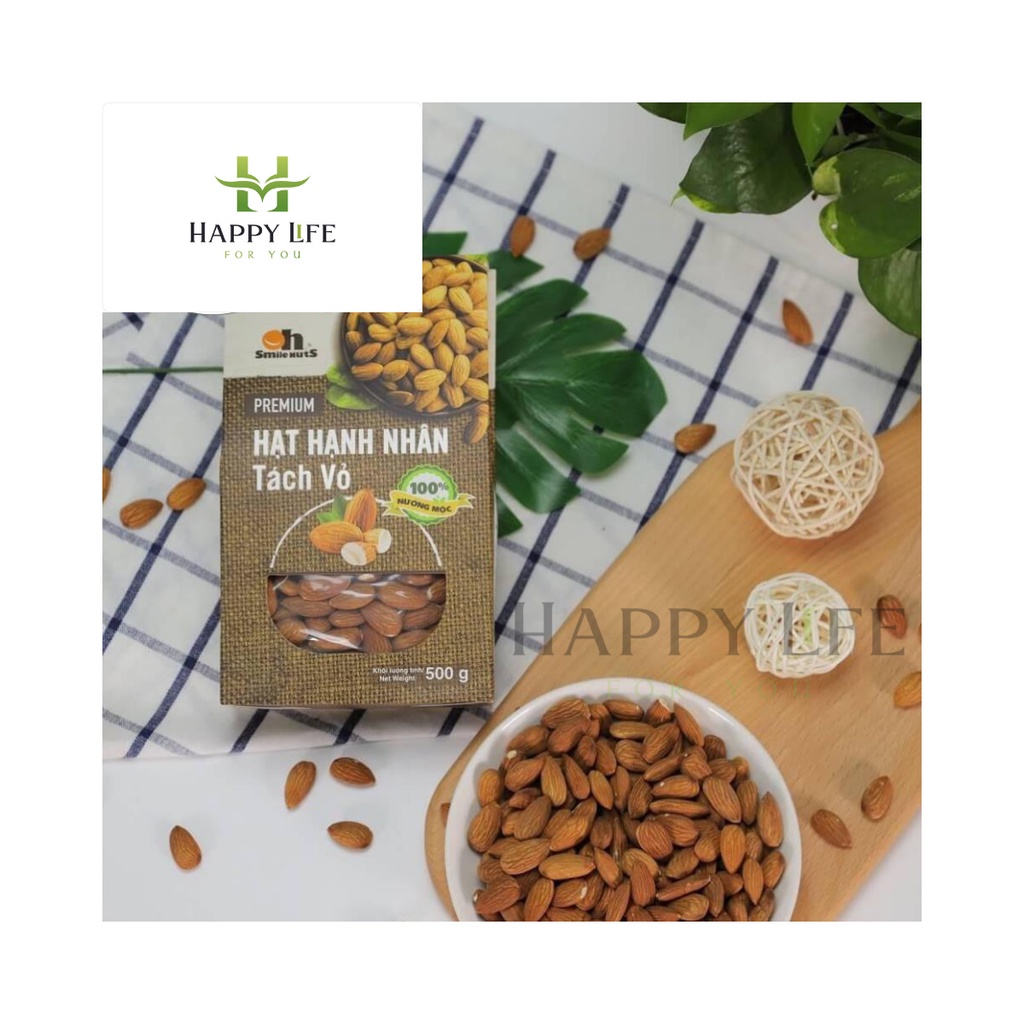 Hạt nhân tách vỏ nướng mộc hộp 500g - Happy Life for You