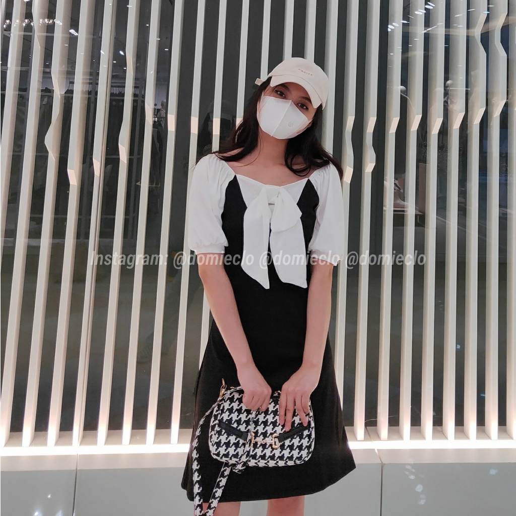 Váy Đầm Baby Doll Đính Nơ Bản To Ngọt Ngào Đáng Yêu hot trend 2021