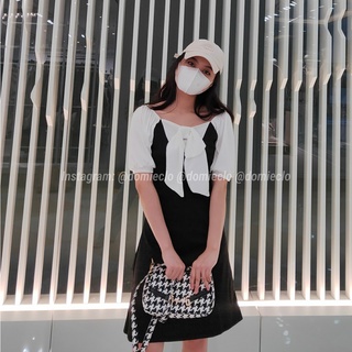 Váy đầm baby doll đính nơ bản to ngọt ngào đáng yêu hot trend 2021