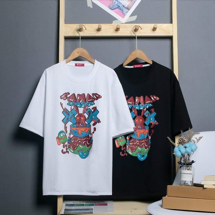 Áo thun Nam, nữ, Form rộng, tay lỡ, thân dài có 3 màu Đen, Trắng, Xanh Unisex đẹp dành cho giới trẻ