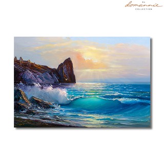 Tranh canvas sơn dầu Biển bên vách núi