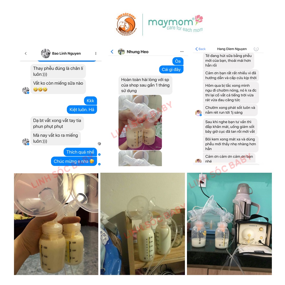 Bộ phụ kiện máy hút sữa Medela Pump In Style Advanced sản xuất bởi Maymom | Nhiều lựa chọn size phễu hút sữa