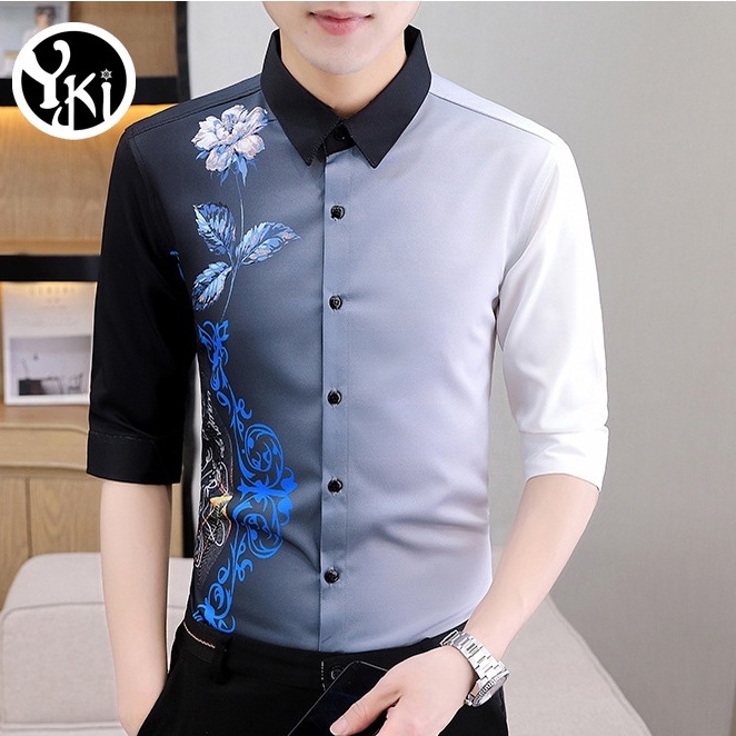 Áo Sơ Mi, Áo Sơ Mi nam thêu hoa văn trẻ trung, và phối màu đặc săc độc, lạ kích thích cái nhìn từ đối phương H47