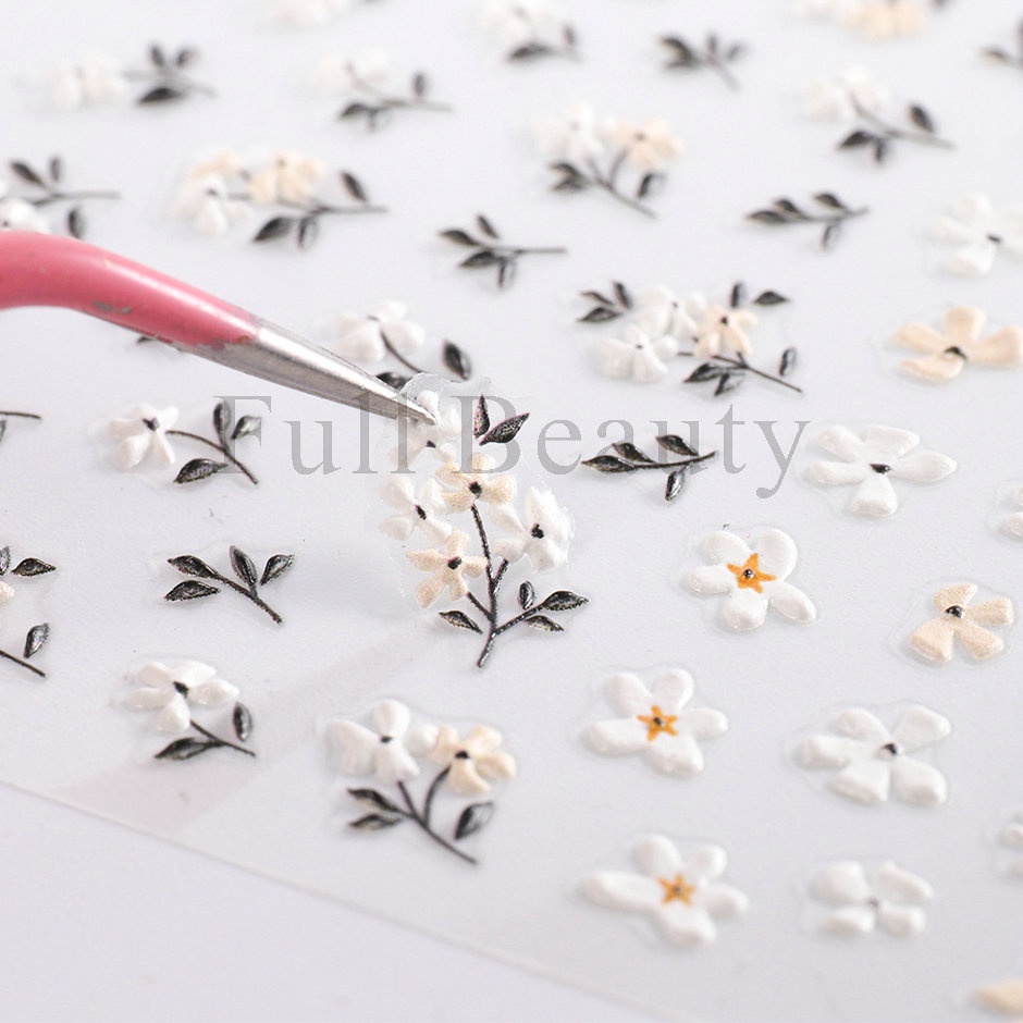 Nhãn Dán Trang Trí Móng Tay Dập Nổi Họa Tiết Hoa Cúc 5D CH5D-K158